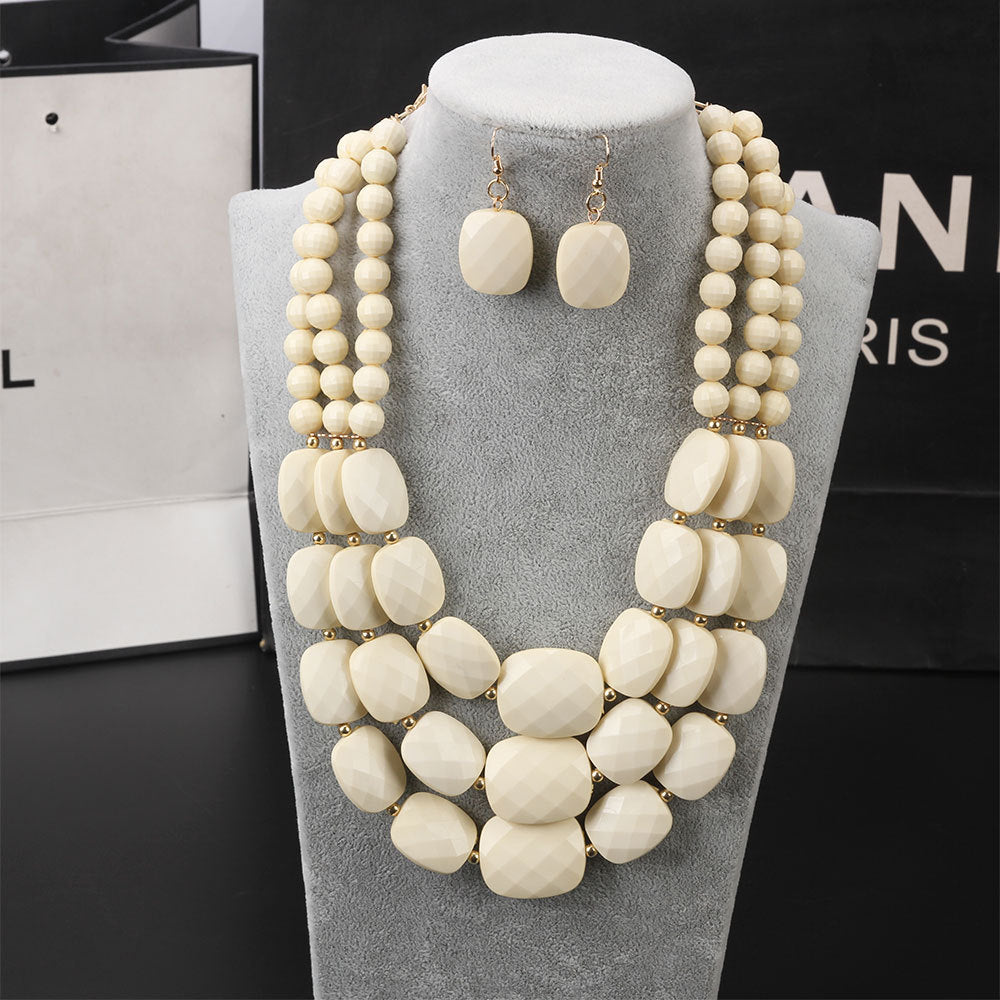 Fashion Ornament Bohemian Color Jelly Suite Necklaces