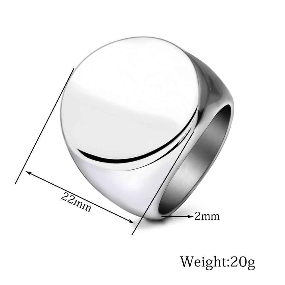 Stainless Steel Glossy Laser Round Simple Rings