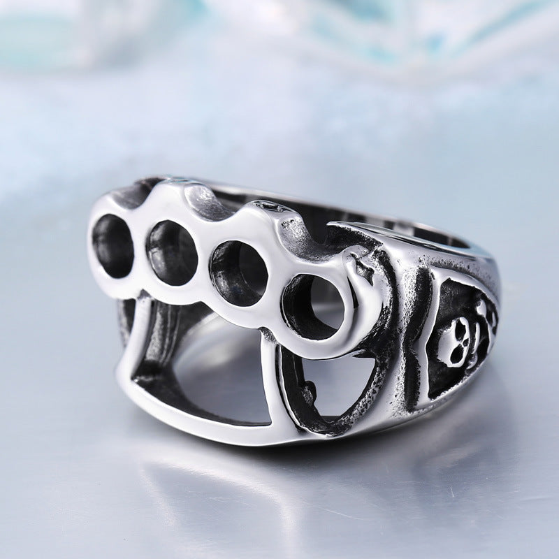 Men's Ornament Retro Fashion Motorcycle Titanium Steel Rings