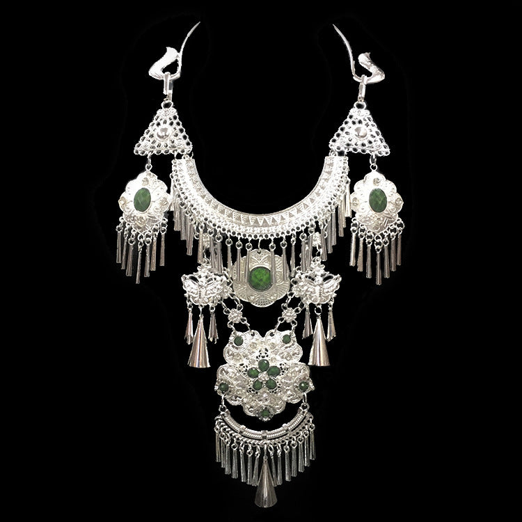 Ethnic Style Gem Ancient Large Miao Sier Collar