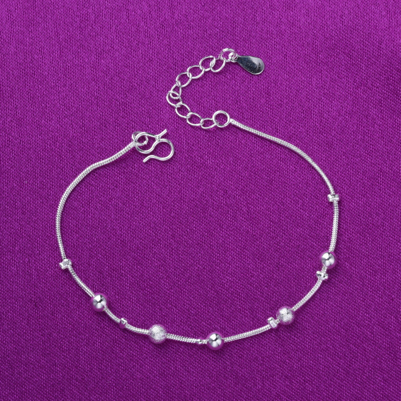 Single-layer Five Beads Light Bead Dull Polish First-class Anklets