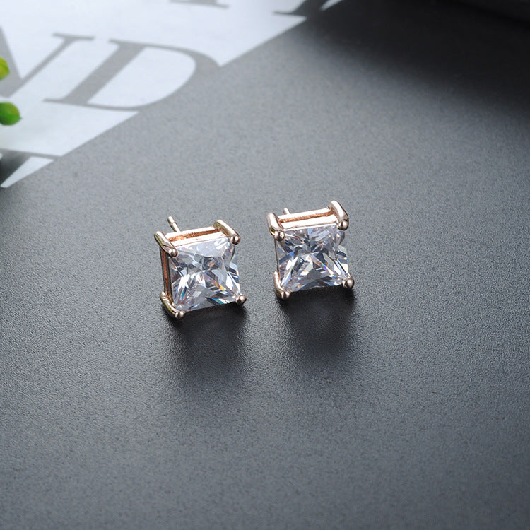 Women's Zircon Korean Style Rose Gold Fashion Earrings