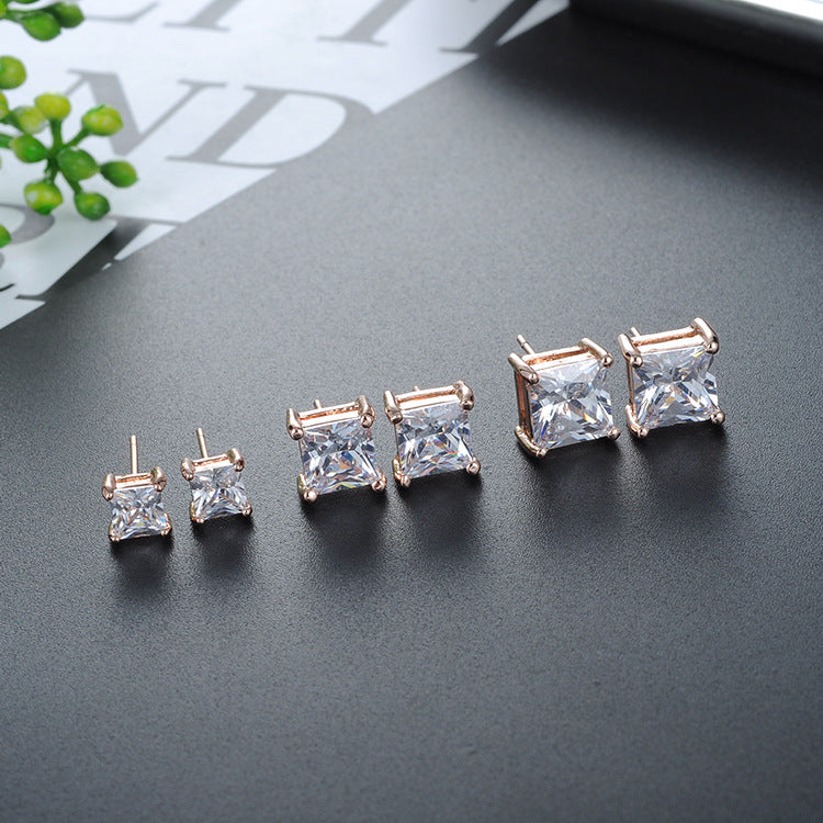 Women's Zircon Korean Style Rose Gold Fashion Earrings