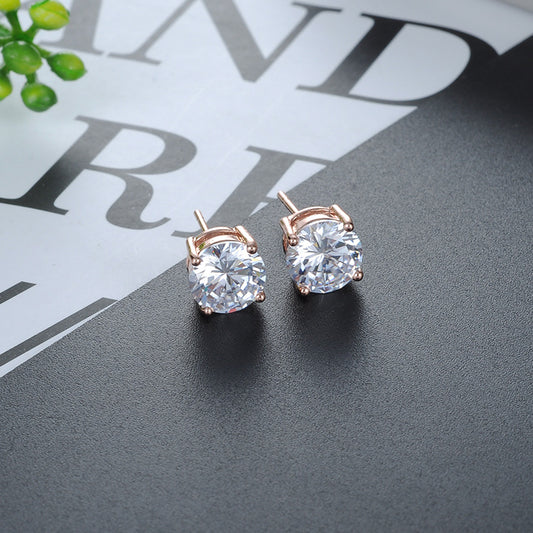 Women's Zircon Korean Style Rose Gold Fashion Earrings