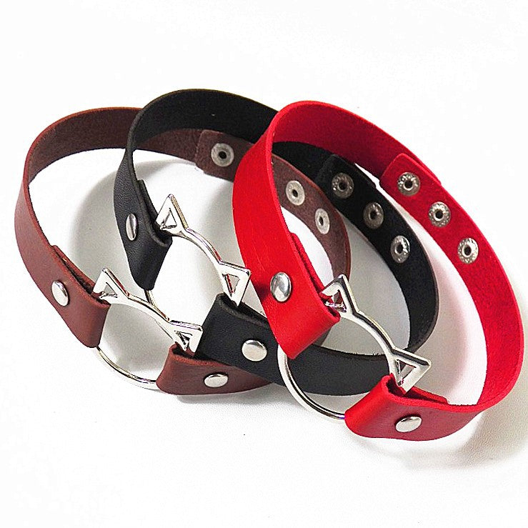 Fashion Style Heart Trendy Cat Head Personality Couple Performance Collar