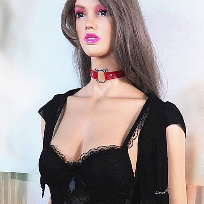 Fashion Style Heart Trendy Cat Head Personality Couple Performance Collar