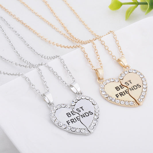 Ornament Good Friend Fashion Diamond Heart-shaped Necklaces