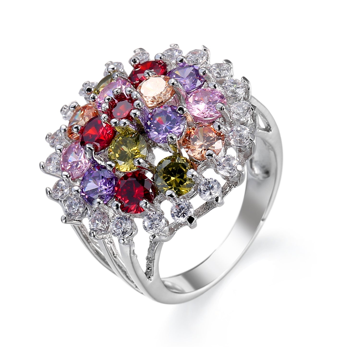 Women's Jewelry Ornament Exaggerated Purple Zircon Large Rings