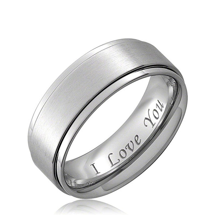 Graceful Couple Fashion Simple Titanium Steel Ring