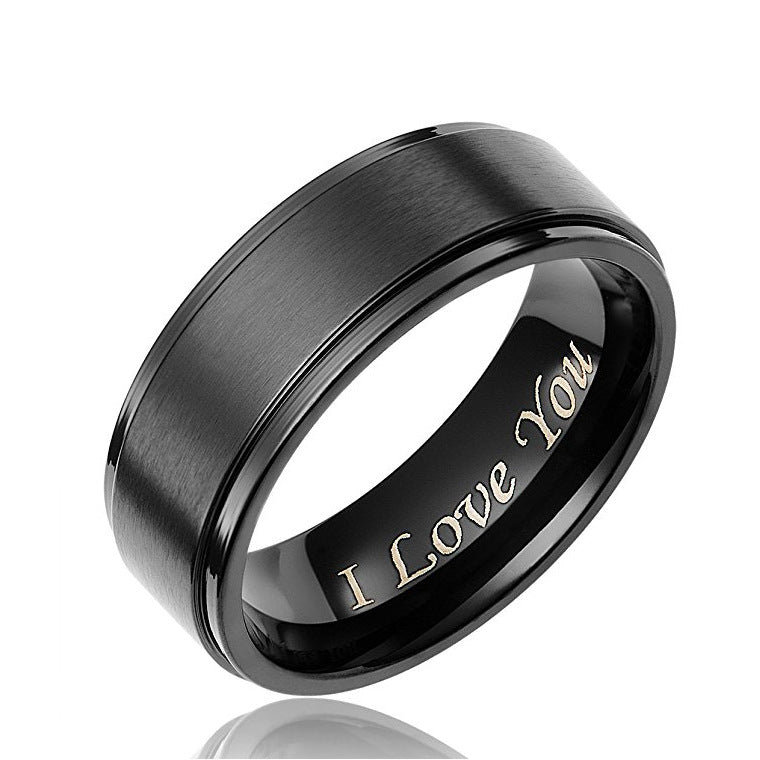 Graceful Couple Fashion Simple Titanium Steel Ring