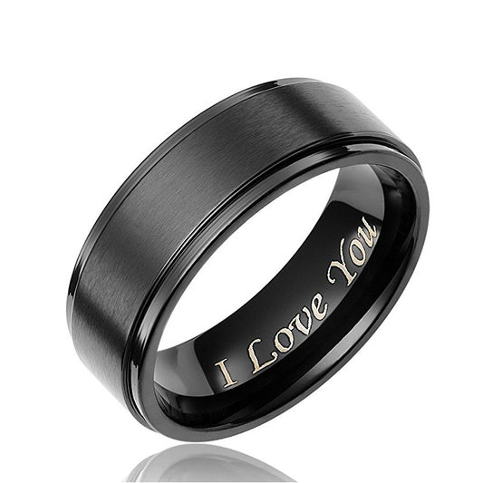 Graceful Couple Fashion Simple Titanium Steel Ring