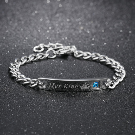 Women's & Men's Korean Accessories Titanium Steel Diamond Couple Bracelets