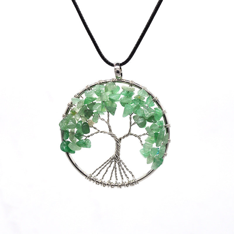 Natural Gravel Crystal Lucky Tree Colorful Necklaces