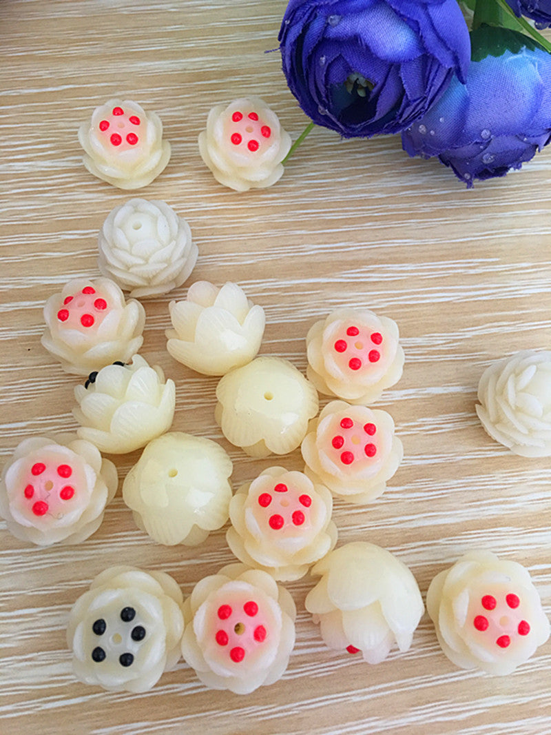 Hand Carved White Jade Five Seeds Bodhi Root Lotus Bracelet