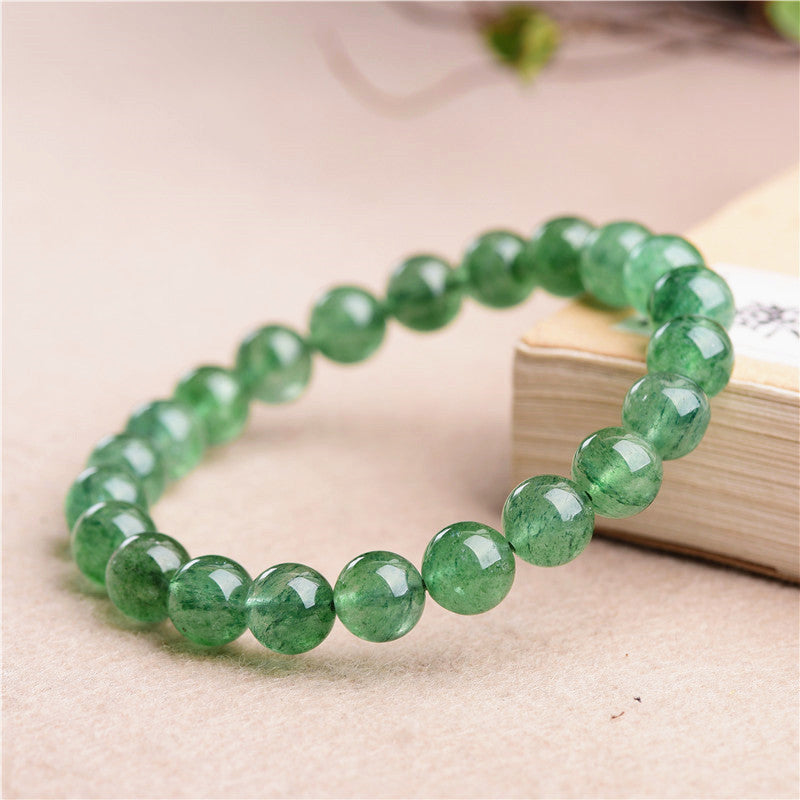 Crystal Green Strawberry Quartz Ornament Loose Bracelets