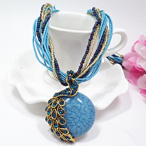 Drop Bohemian Imitation Jade Retro Artistic Necklaces