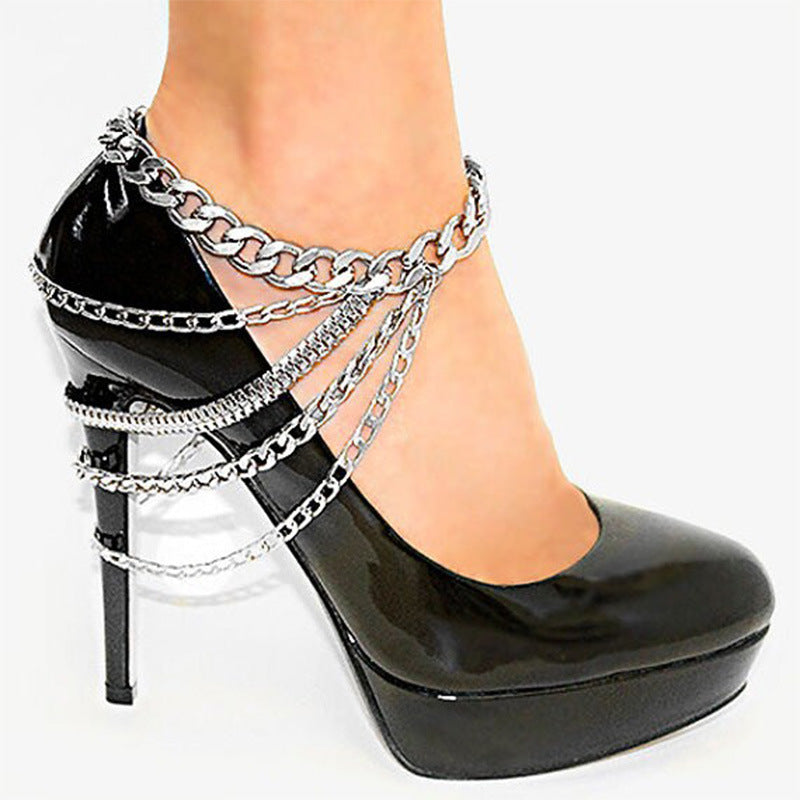 Punk Exaggerated Personality Temperament Chain Tassel Anklets