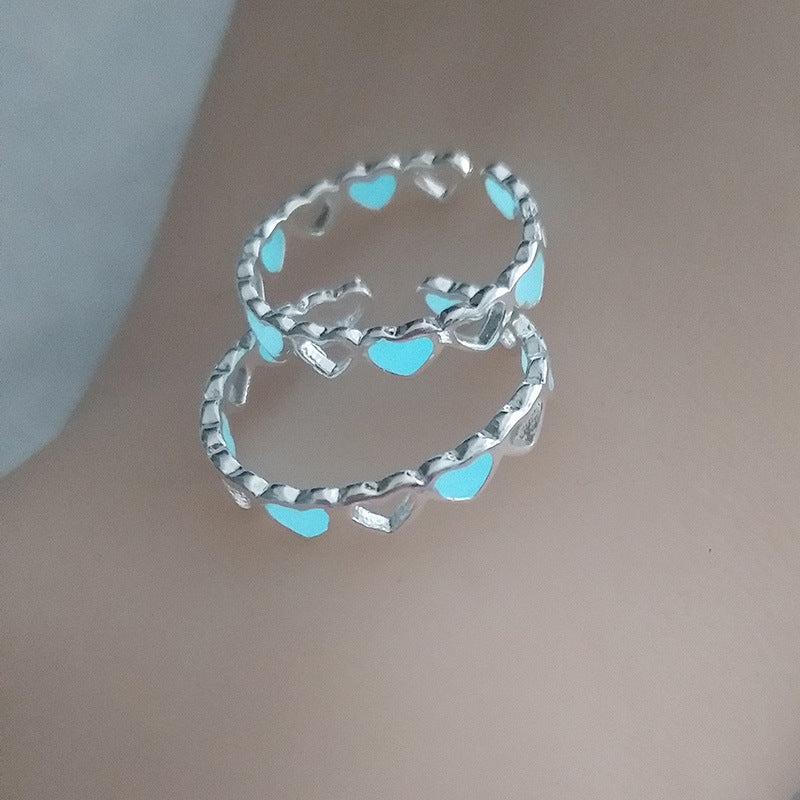Out Love Heart-shaped Adjustable Luminous Thin Ring