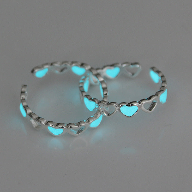 Out Love Heart-shaped Adjustable Luminous Thin Ring