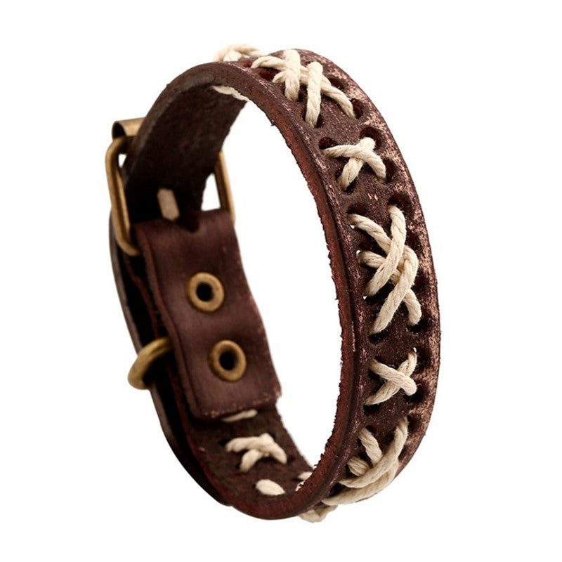 Glamorous Vintage Weave Cattle Leather Handmade Bracelet