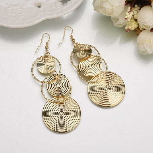 Women's Elegant Long Circle Trendy Exaggerated Ear Earrings