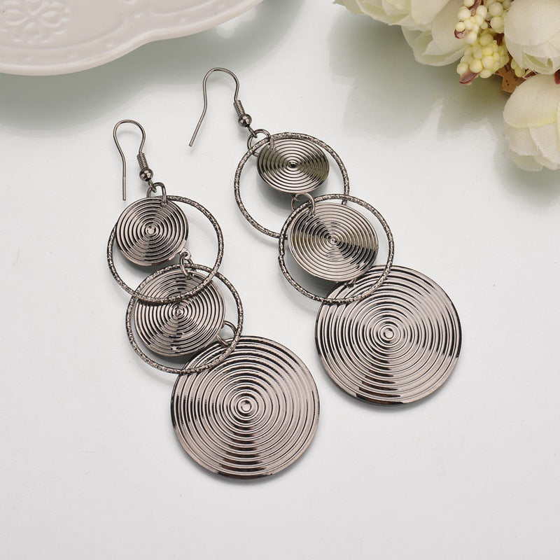 Women's Elegant Long Circle Trendy Exaggerated Ear Earrings
