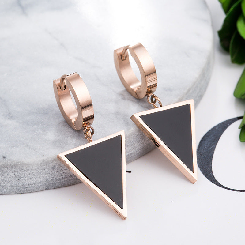 Women's Fashion Titanium Steel Ear Clip Simple Earrings