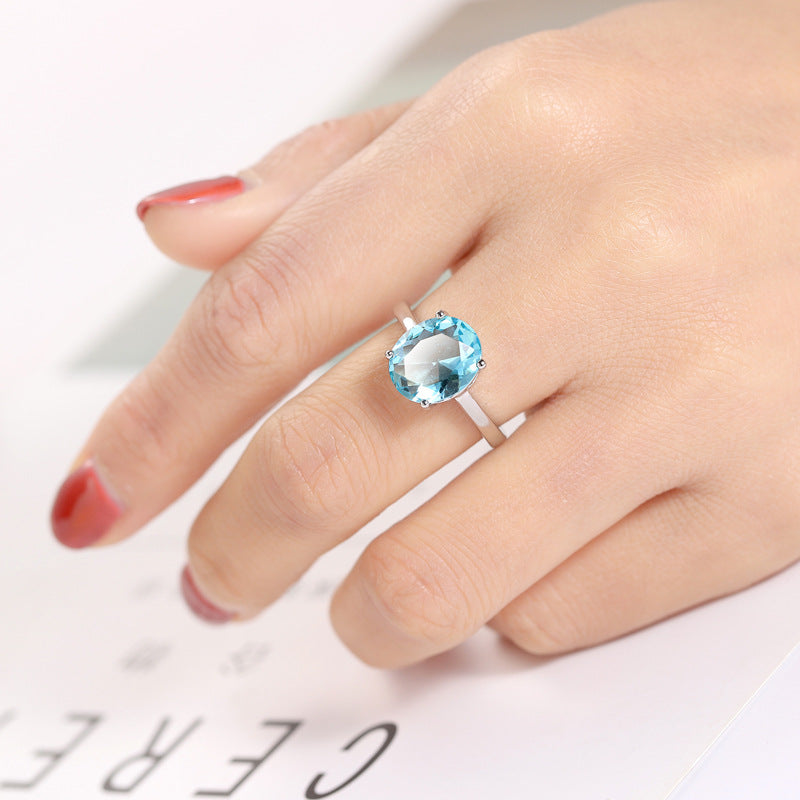 Purple Zircon Fashion Exquisite Small Inlaid Diamond Ring