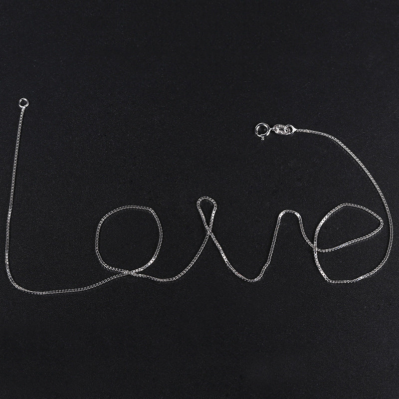 Women's Box Chain Short Clavicle Single Pick Necklace