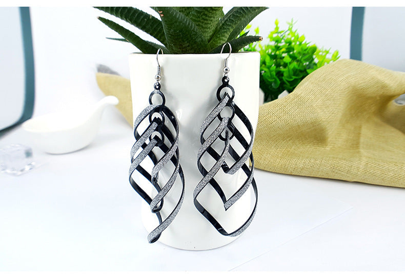 High Profile Retro Eardrops Alloy Frosted Earrings