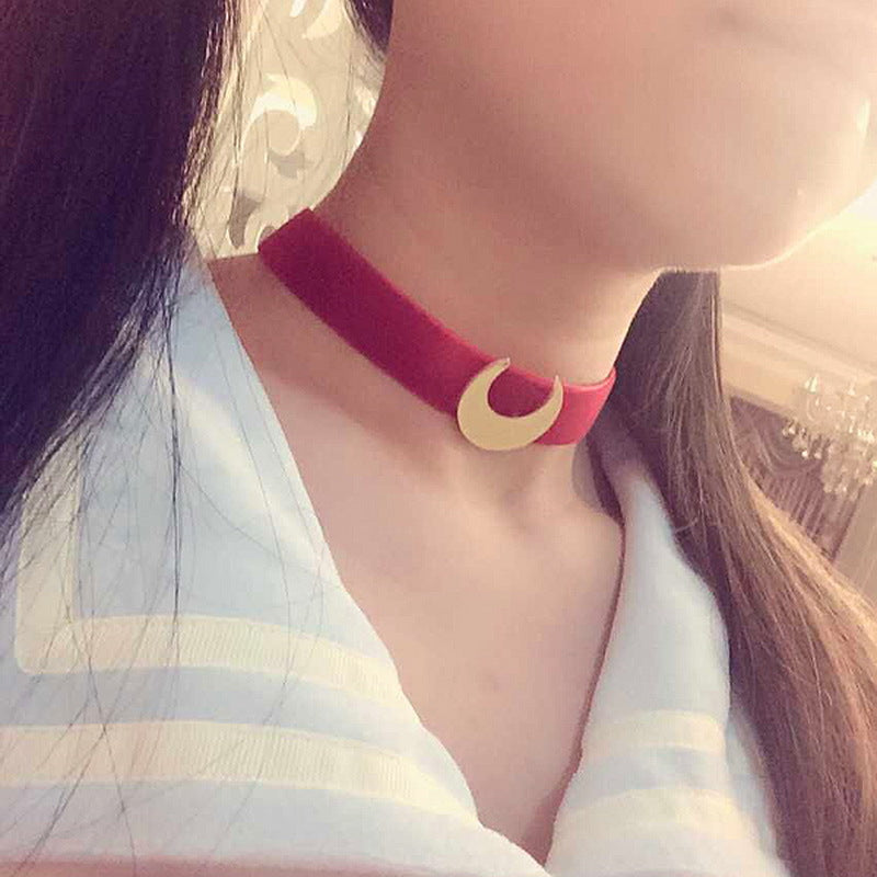Trendy Beautiful Star Moon Love Veet Collar
