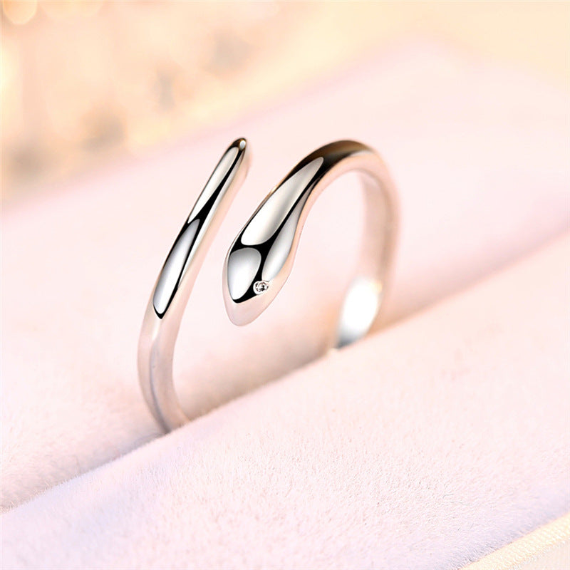 Imitation Sier Fashion Fresh Simple Snake Open Korean Ring
