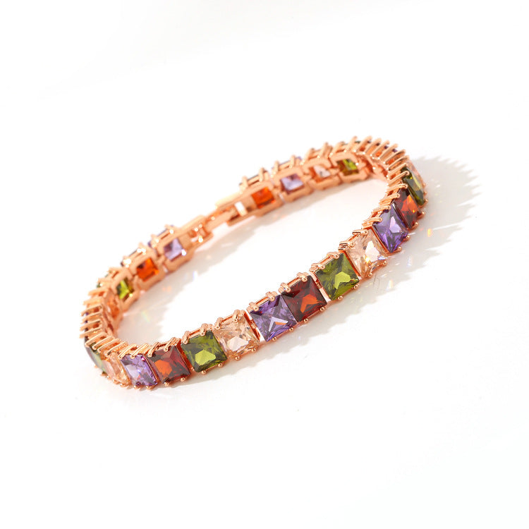 Trendy Popular Exquisite Square Diamond Zircon Bracelet