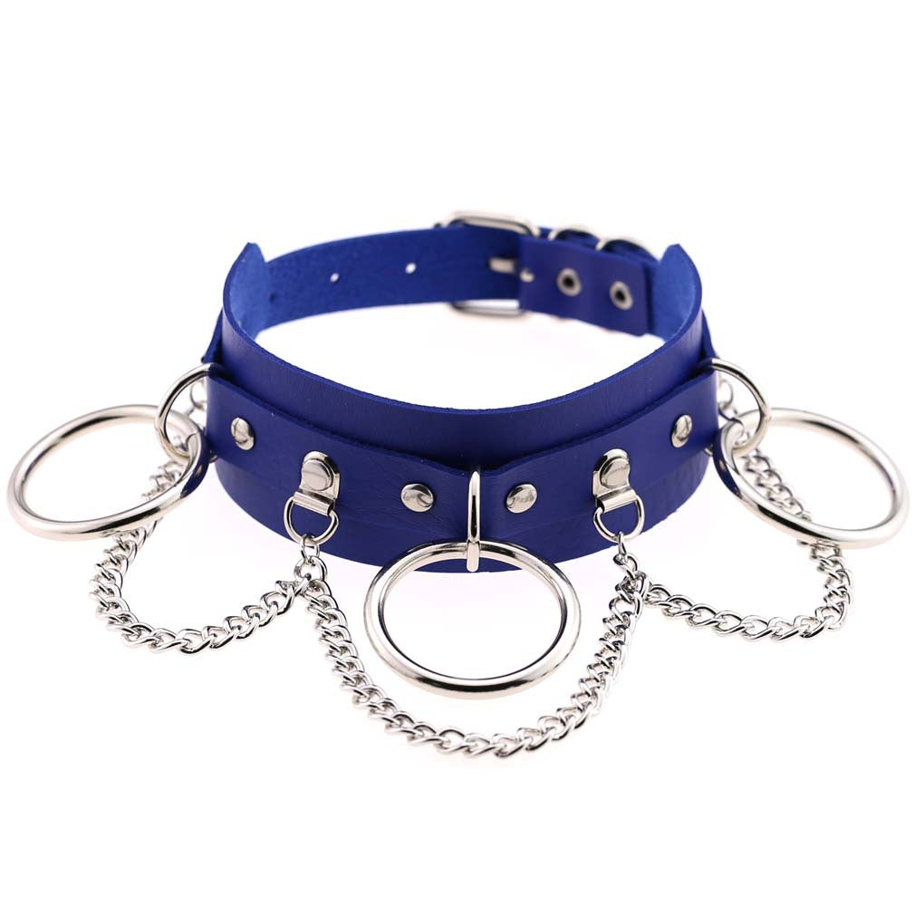 Exaggerated Personalized Leather Punk Street Shooting Nightclub Chain Necklaces
