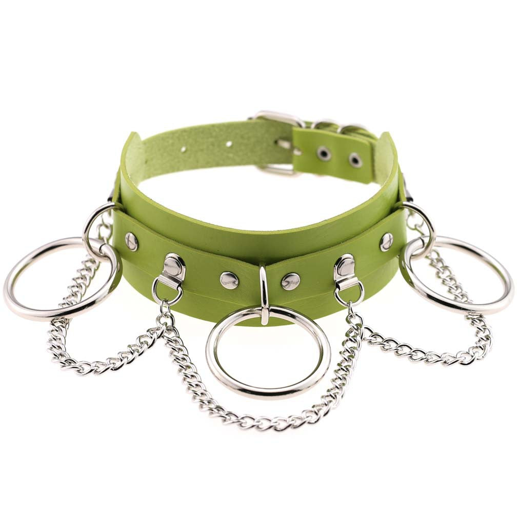 Exaggerated Personalized Leather Punk Street Shooting Nightclub Chain Necklaces