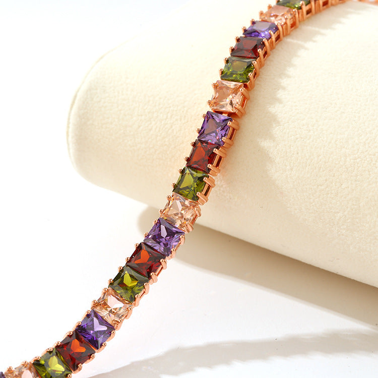 Trendy Popular Exquisite Square Diamond Zircon Bracelet