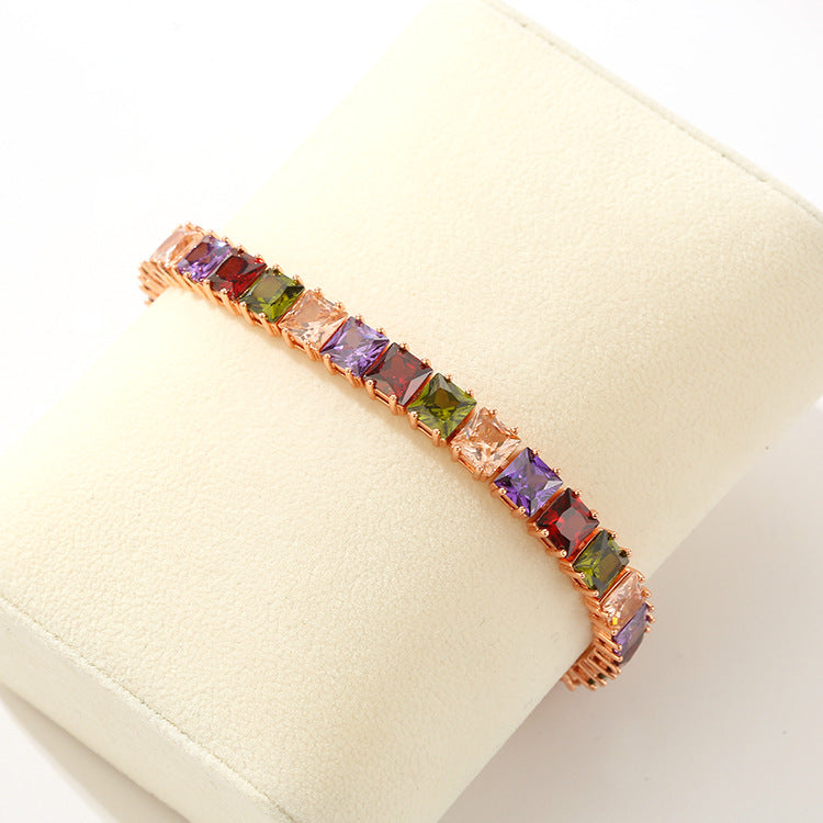 Trendy Popular Exquisite Square Diamond Zircon Bracelet