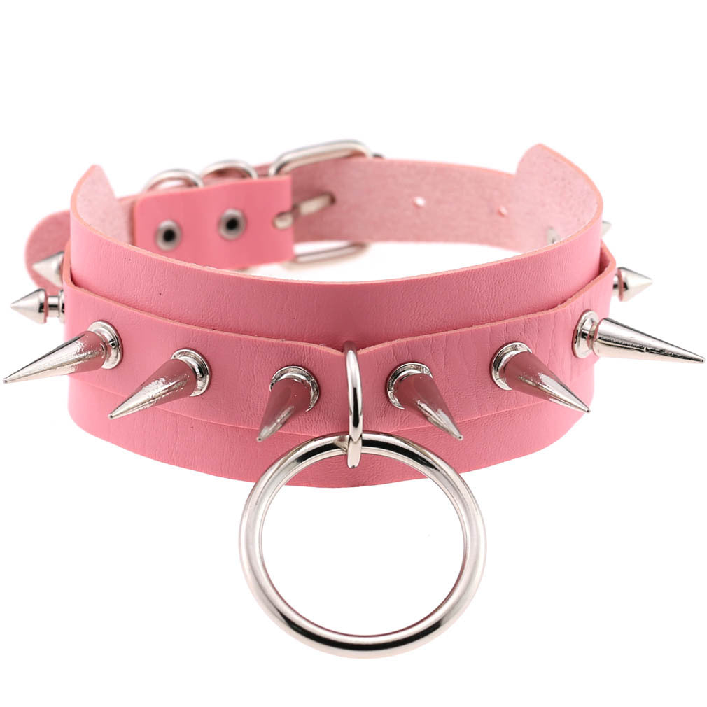Exaggerated Personalized Style O-shaped Nightclub Bar Street Shot Rivet Pointed Rings