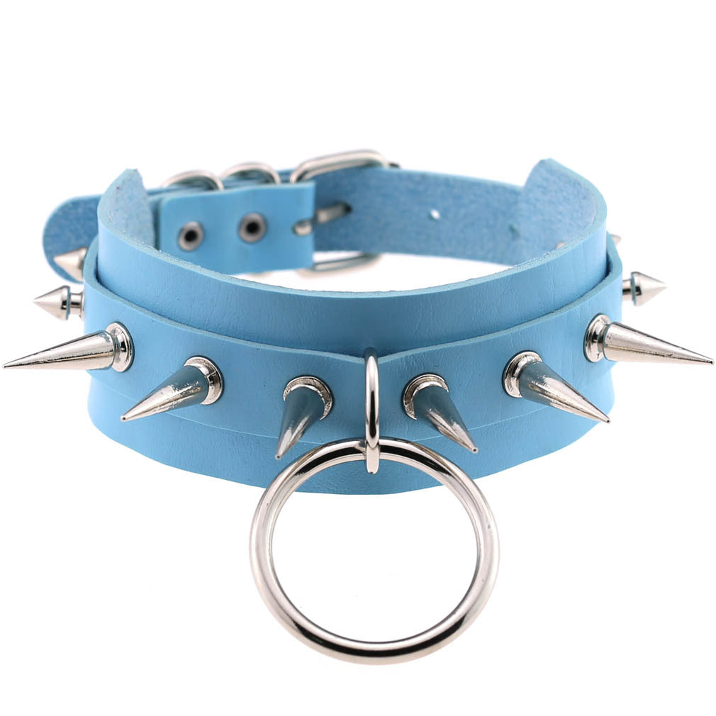 Exaggerated Personalized Style O-shaped Nightclub Bar Street Shot Rivet Pointed Rings