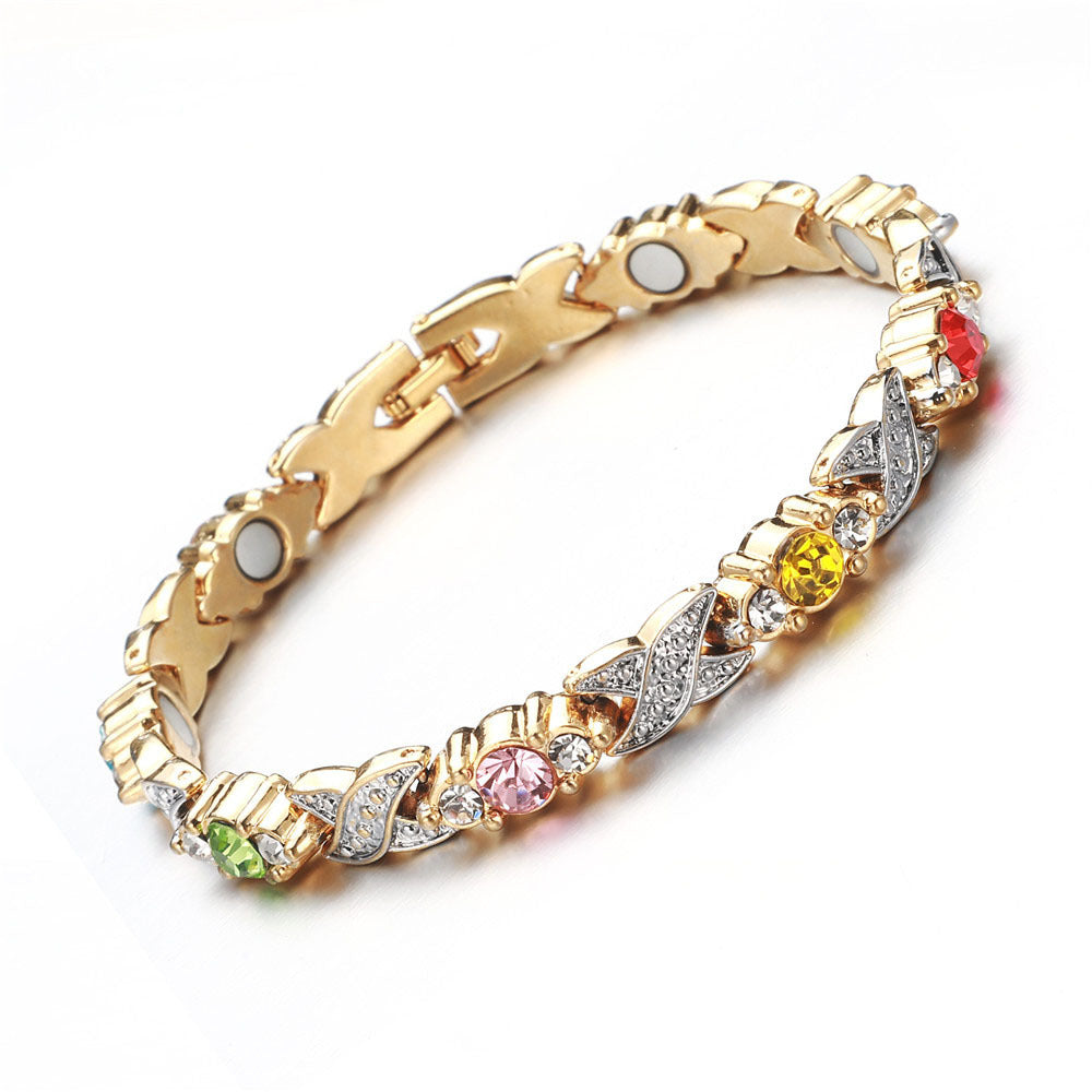 Copper Diamond High Texture Charm Germanium Health Bracelet