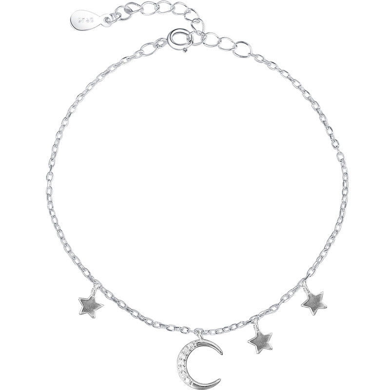 Gu Curved Crescent Girlfriends Korean Style Sweet Niche Shiny Diamond Bracelet