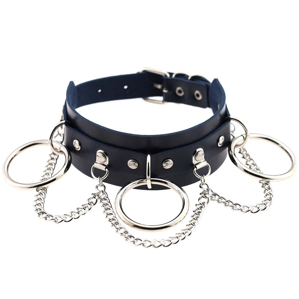 Exaggerated Personalized Leather Punk Street Shooting Nightclub Chain Necklaces