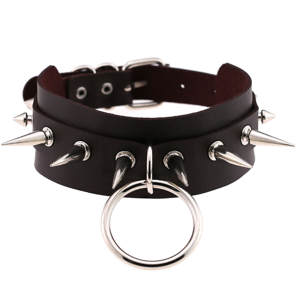 Exaggerated Personalized Style O-shaped Nightclub Bar Street Shot Rivet Pointed Rings