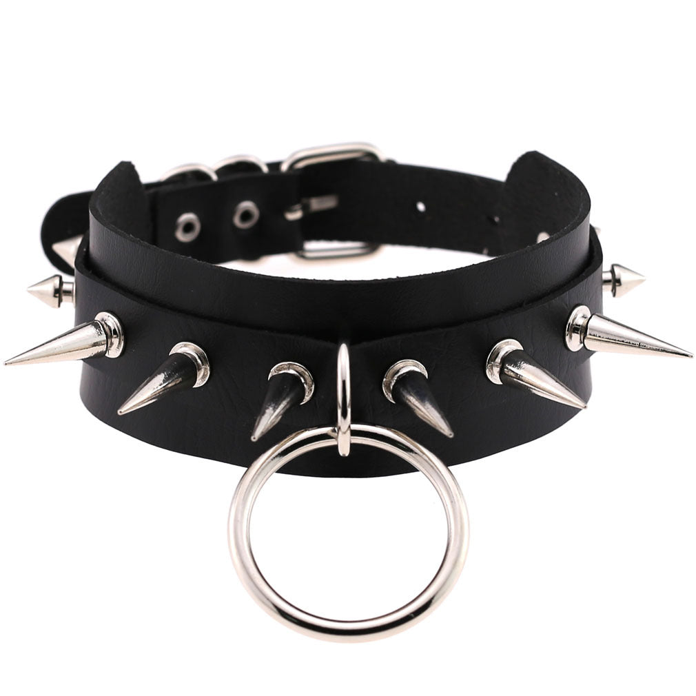 Exaggerated Personalized Style O-shaped Nightclub Bar Street Shot Rivet Pointed Rings