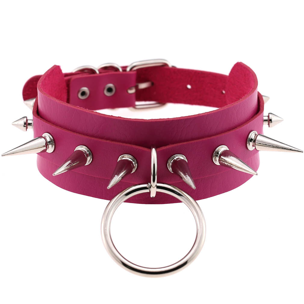 Exaggerated Personalized Style O-shaped Nightclub Bar Street Shot Rivet Pointed Rings
