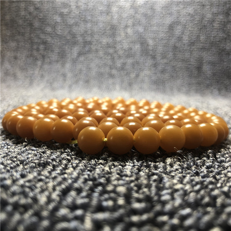 Bodhi Weathered Root Round Beads Rosary Size Bracelet