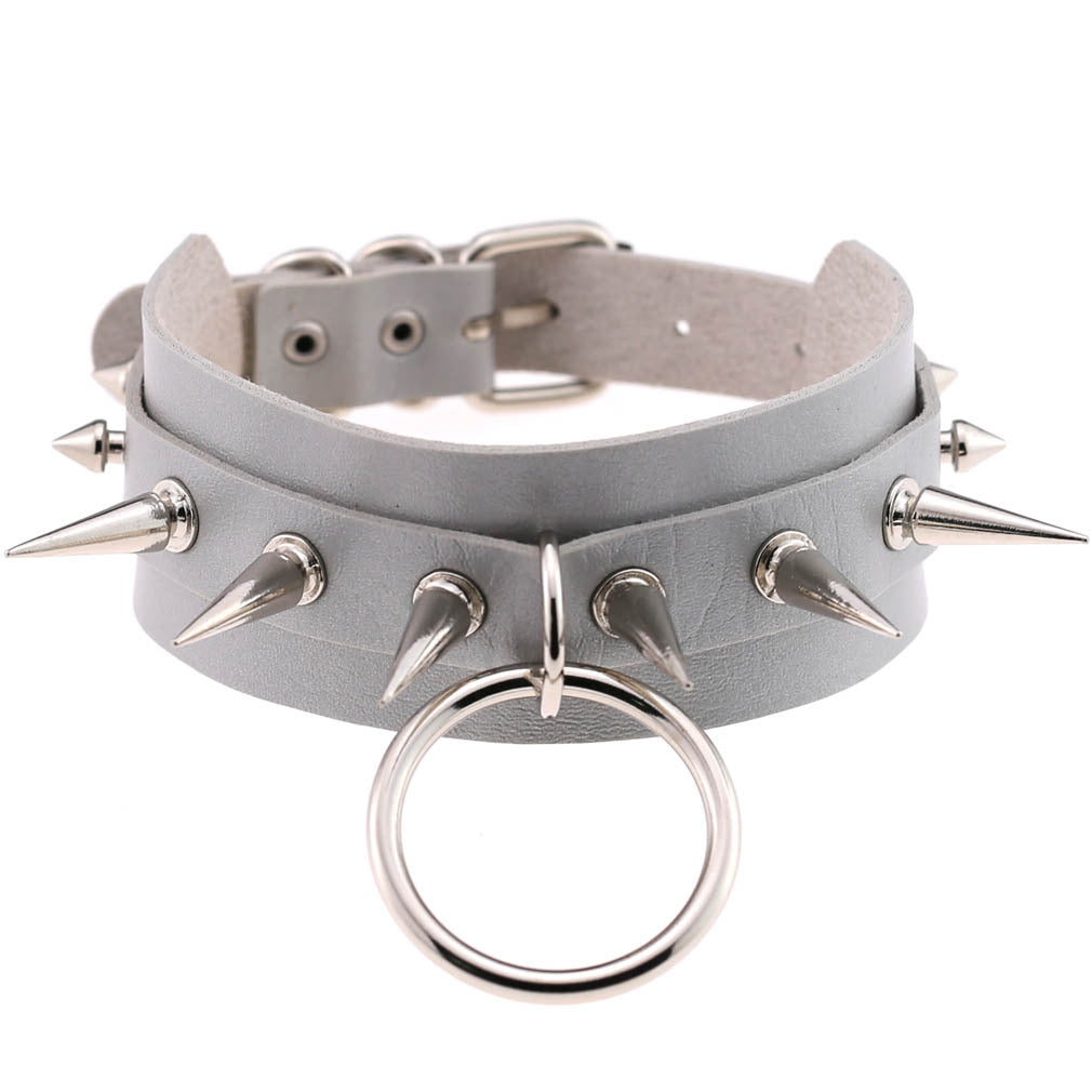 Exaggerated Personalized Style O-shaped Nightclub Bar Street Shot Rivet Pointed Rings
