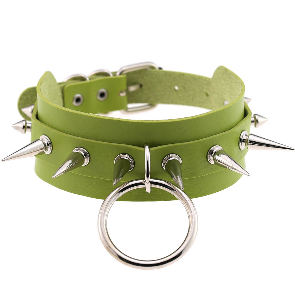 Exaggerated Personalized Style O-shaped Nightclub Bar Street Shot Rivet Pointed Rings