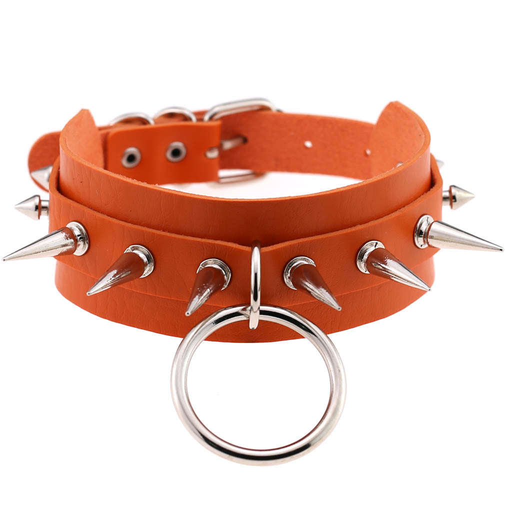 Exaggerated Personalized Style O-shaped Nightclub Bar Street Shot Rivet Pointed Rings