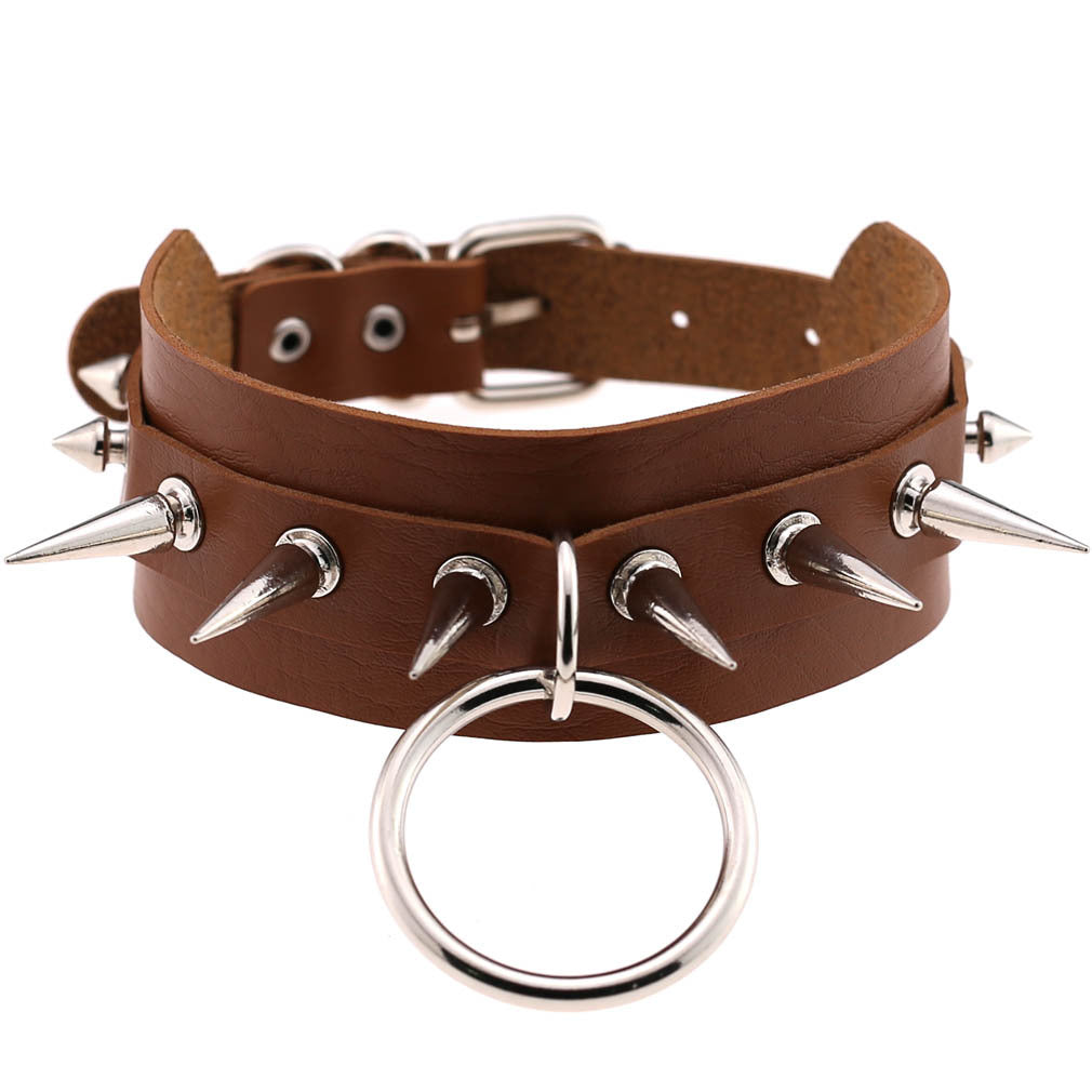 Exaggerated Personalized Style O-shaped Nightclub Bar Street Shot Rivet Pointed Rings